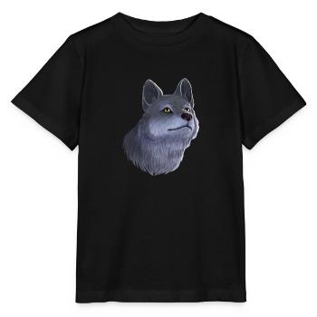Wolf Portrait - Stanley/Stella MINI CREATOR Kids’ T-Shirt - black - Front - Mikhail (115cm)