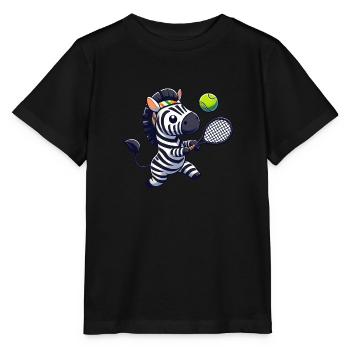 Zebra Tennis Players Tennis Club Tennis Match - Stanley/Stella MINI CREATOR Kids’ T-Shirt - black - Front - Mikhail (115cm)
