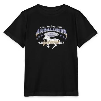 Andalusian Horse Horse Best Friends - Stanley/Stella MINI CREATOR Kids’ T-Shirt - black - Front - Mikhail (115cm)