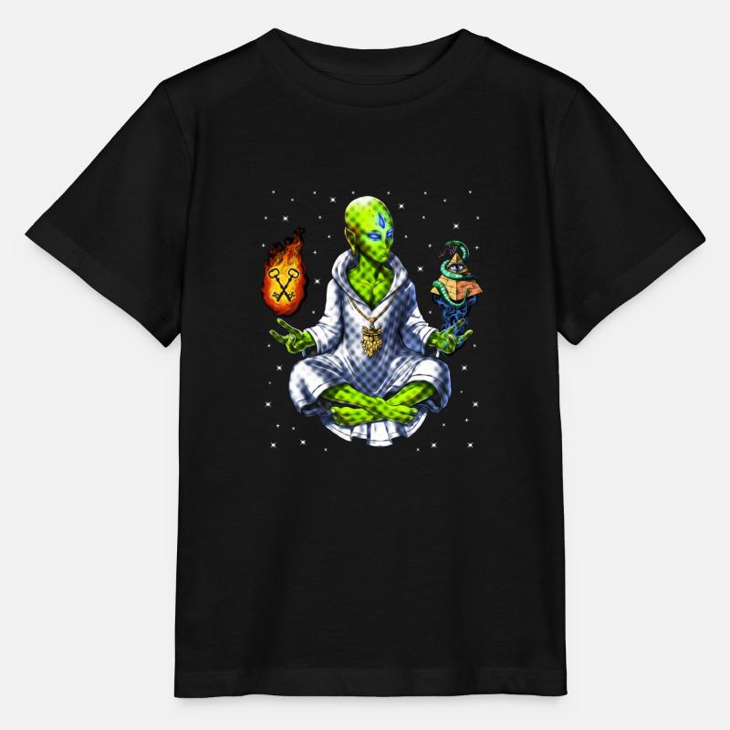 Conspiration des Illuminati extraterrestres - T-shirt bio MINI CREATOR Stanley/Stella Enfant - noir