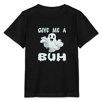 Niedliches Gespenst Geist Give Me A Buh - Stanley/Stella Kinder T-Shirt MINI CREATOR  - Schwarz - Vorne - Mikhail (115cm)