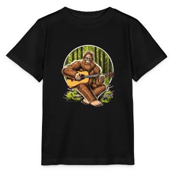 Bigfoot spielt akustische Gitarre - Stanley/Stella Kinder T-Shirt MINI CREATOR  - Schwarz - Vorne - Mikhail (115cm)