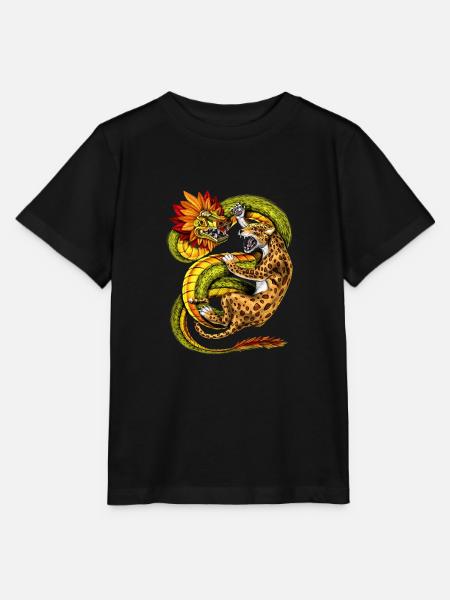 Aztec Jaguar vs Quetzalcoatl - Stanley/Stella Kinder T-Shirt MINI CREATOR  - Schwarz