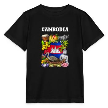 Kambodscha - Stanley/Stella Kinder T-Shirt MINI CREATOR  - Schwarz - Vorne - Mikhail (115cm)