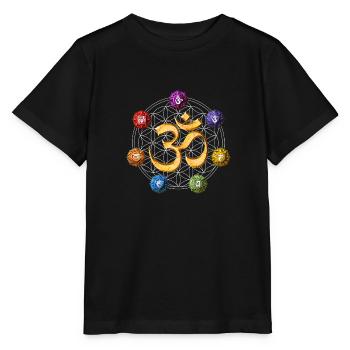 Yoga Chakra Symbole - Stanley/Stella Kinder T-Shirt MINI CREATOR  - Schwarz - Vorne - Mikhail (115cm)