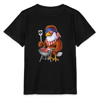 American Bald Eagle Barbecue - T-shirt bio MINI CREATOR Stanley/Stella Enfant - noir - Devant - Mikhail (115cm)