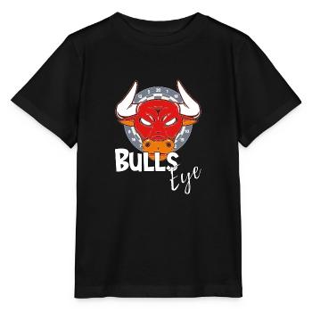 Bullseye, funny dart player gift with bull - Stanley/Stella MINI CREATOR Kids’ T-Shirt - black - Front - Mikhail (115cm)