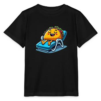 Summer Taco on the Beach Sun Lounger - Stanley/Stella MINI CREATOR Kids’ T-Shirt - black - Front - Mikhail (115cm)