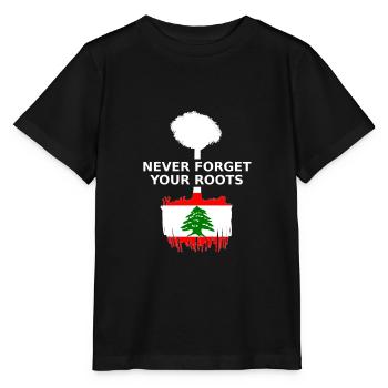 Libanon Never Forget Your Roots - Stanley/Stella Kinder T-Shirt MINI CREATOR  - Schwarz - Vorne - Mikhail (115cm)