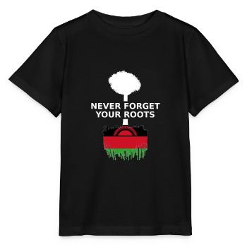 Malawi Never Forget Your Roots - Stanley/Stella Kinder T-Shirt MINI CREATOR  - Schwarz - Vorne - Mikhail (115cm)