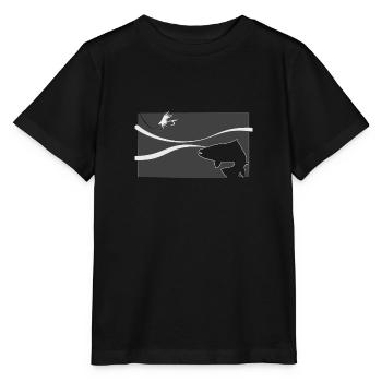 Modèle 72 - truite dans le ruisseau - T-shirt bio MINI CREATOR Stanley/Stella Enfant - noir - Devant - Mikhail (115cm)