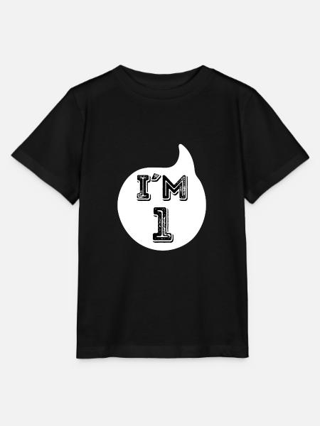 00100 Ich bin 1. Erster Geburtstag 1 Jahr (dunkel) - Stanley/Stella T-shirt MINI CREATOR til børn - sort
