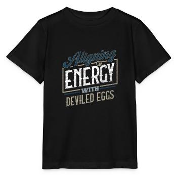 Meine Energie mit dem Humor der teuflischen Eier in Einklang bringen - Stanley/Stella Kinder T-Shirt MINI CREATOR  - Schwarz - Vorne - Mikhail (115cm)
