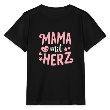 Mama mit Herz: Muttertag Geburtstag Beste Mama - Stanley/Stella Kinder T-Shirt MINI CREATOR  - Schwarz - Vorne - Mikhail (115cm)