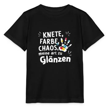 Kita-Knete-Chaos Glanz für Betreuerin Farbspaß - Stanley/Stella Kinder T-Shirt MINI CREATOR  - Schwarz - Vorne - Mikhail (115cm)