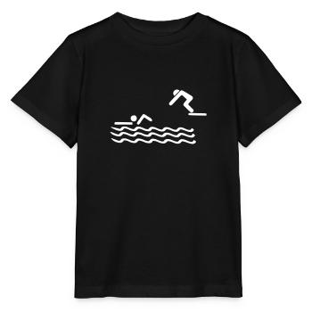 swimmer, swimming - Stanley/Stella MINI CREATOR Kids’ T-Shirt - black - Front - Mikhail (115cm)
