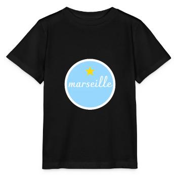 Marseille étoile Football Foot - T-shirt bio MINI CREATOR Stanley/Stella Enfant - noir - Devant - Mikhail (115cm)