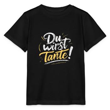 Du wirst Tante Überraschung Baby Ankündigung - Stanley/Stella Kinder T-Shirt MINI CREATOR  - Schwarz - Vorne - Mikhail (115cm)