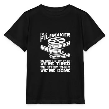 Filmmaker Film Producer Video Camera - Stanley/Stella MINI CREATOR Kids’ T-Shirt - black - Front - Mikhail (115cm)