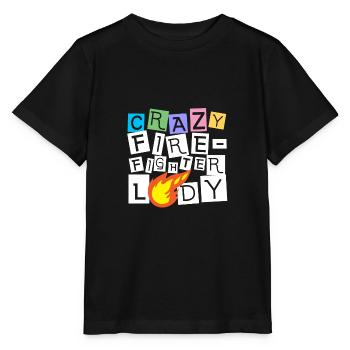 Pompier pompier - T-shirt bio MINI CREATOR Stanley/Stella Enfant - noir - Devant - Mikhail (115cm)