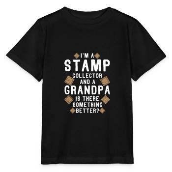 Stamps collect stamp collection - Stanley/Stella MINI CREATOR Kids’ T-Shirt - black - Front - Mikhail (115cm)