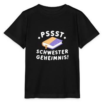 Pssst Schwestergeheimnis: Geschenk Geburt Hochzeit - Stanley/Stella Kinder T-Shirt MINI CREATOR  - Schwarz - Vorne - Mikhail (115cm)