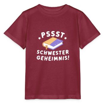 Pssst Schwestergeheimnis: Geschenk Geburt Hochzeit - Stanley/Stella Kinder T-Shirt MINI CREATOR  - Burgunderrot - Vorne - Kain (125cm)