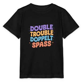 Doppelter Spaß Schwester-Geschenk: Geburtstag - Stanley/Stella Kinder T-Shirt MINI CREATOR  - Schwarz - Vorne - Mikhail (115cm)