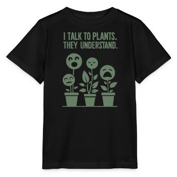 Pflanzenversteher: Kommunikation mit Grün - Stanley/Stella Kinder T-Shirt MINI CREATOR  - Schwarz - Vorne - Mikhail (115cm)