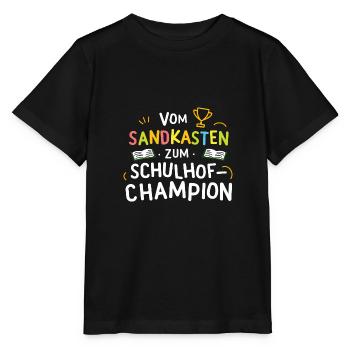 Kita Abgänger Schulhof-Champion Erstklässler Kiga - Stanley/Stella Kinder T-Shirt MINI CREATOR  - Schwarz - Vorne - Mikhail (115cm)