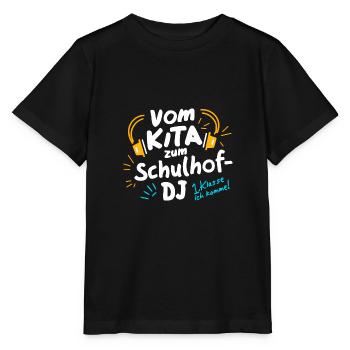 Kita Abgänger zum Schulhof-DJ Einschulung 1 Klasse - Stanley/Stella Kinder T-Shirt MINI CREATOR  - Schwarz - Vorne - Mikhail (115cm)