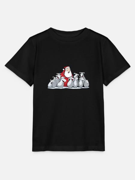 Chanter le Père Noël avec des moutons - T-shirt bio MINI CREATOR Stanley/Stella Enfant - noir
