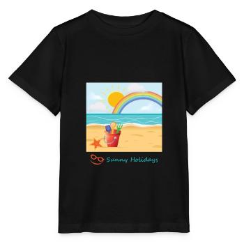 Vacances d'été à la plage, mer, sable et soleil - T-shirt bio MINI CREATOR Stanley/Stella Enfant - noir - Devant - Mikhail (115cm)