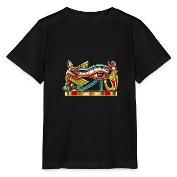 Oeil Egyptien D’Horus - T-shirt bio MINI CREATOR Stanley/Stella Enfant - noir - Devant - Mikhail (115cm)