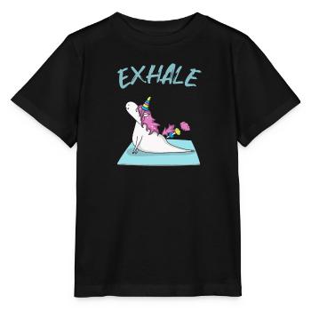 Yoga Licorne inspirer et expirer - T-shirt bio MINI CREATOR Stanley/Stella Enfant - noir - Devant - Mikhail (115cm)