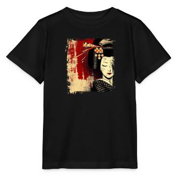 Geisha, traditionelle digitale Kunst, Japan - Stanley/Stella Kinder T-Shirt MINI CREATOR  - Schwarz - Vorne - Mikhail (115cm)