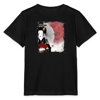 Geisha, traditionelle digitale Kunst, Japan - Stanley/Stella Kinder T-Shirt MINI CREATOR  - Schwarz - Vorne - Mikhail (115cm)