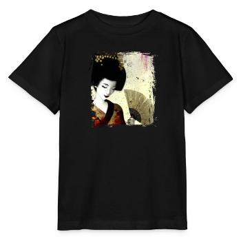 Geisha, traditionelle digitale Kunst, Japan - Stanley/Stella Kinder T-Shirt MINI CREATOR  - Schwarz - Vorne - Mikhail (115cm)