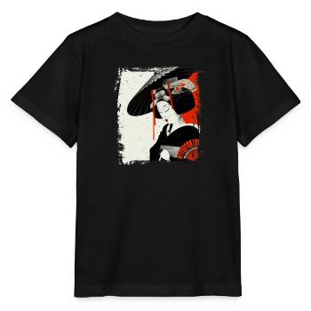 Geisha, traditionelle digitale Kunst, Japan - Stanley/Stella Kinder T-Shirt MINI CREATOR  - Schwarz - Vorne - Mikhail (115cm)