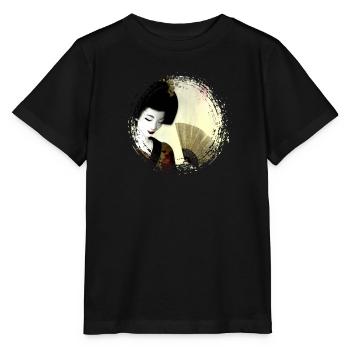 Geisha, traditionelle digitale Kunst, Japan - Stanley/Stella Kinder T-Shirt MINI CREATOR  - Schwarz - Vorne - Mikhail (115cm)