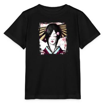 Geisha, traditionelle digitale Kunst, Japan - Stanley/Stella Kinder T-Shirt MINI CREATOR  - Schwarz - Vorne - Mikhail (115cm)