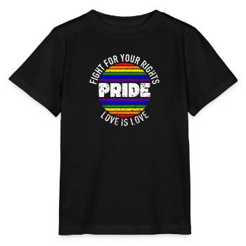 L’amour LGBT de la fierté gagne, nous sommes queer et fiers - T-shirt bio MINI CREATOR Stanley/Stella Enfant - noir - Devant - Mikhail (115cm)