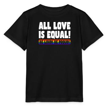 Fierté LGBT amour gagne, nous sommes queer et fiers - T-shirt bio MINI CREATOR Stanley/Stella Enfant - noir - Devant - Mikhail (115cm)