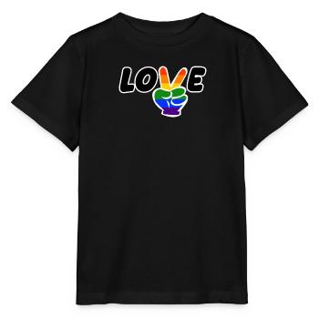 Fierté LGBT amour gagne, nous sommes queer et fiers - T-shirt bio MINI CREATOR Stanley/Stella Enfant - noir - Devant - Mikhail (115cm)