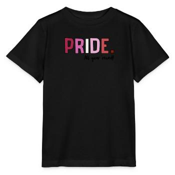 Fierté LGBT amour gagne, nous sommes queer et fiers - T-shirt bio MINI CREATOR Stanley/Stella Enfant - noir - Devant - Mikhail (115cm)