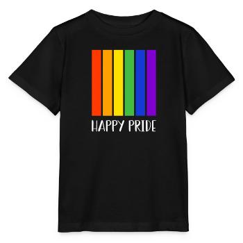 Fierté LGBT amour gagne, nous sommes queer et fiers - T-shirt bio MINI CREATOR Stanley/Stella Enfant - noir - Devant - Mikhail (115cm)