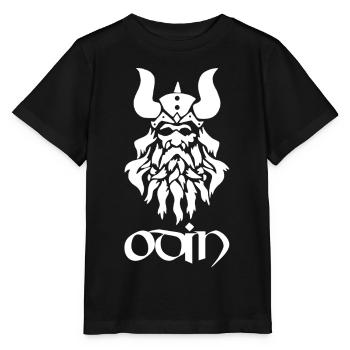 Dieu nordique Odin (blanc) - T-shirt bio MINI CREATOR Stanley/Stella Enfant - noir - Devant - Mikhail (115cm)