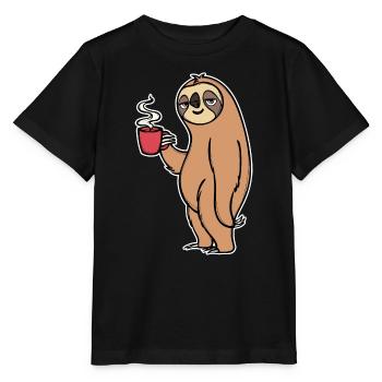 Animal Late Riser Sloth Mammal Lazy Tired - Stanley/Stella MINI CREATOR Kids’ T-Shirt - black - Front - Mikhail (115cm)