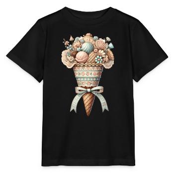 Un cornet de glace rempli de délices sucrés - T-shirt bio MINI CREATOR Stanley/Stella Enfant - noir - Devant - Mikhail (115cm)