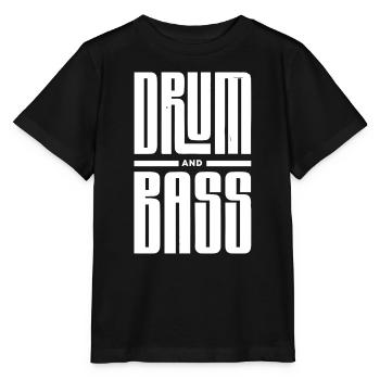 Drum and Bass Typographie audacieuse - T-shirt bio MINI CREATOR Stanley/Stella Enfant - noir - Devant - Mikhail (115cm)